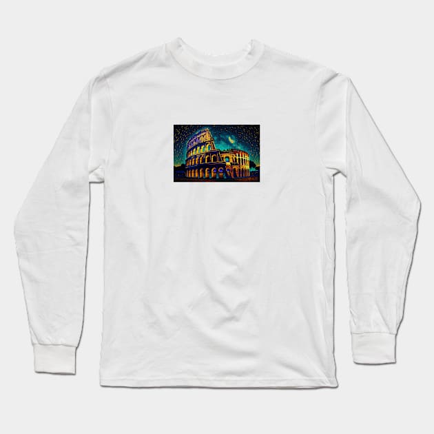 A painting of the colossion of the roman colossion. Long Sleeve T-Shirt by Artisticwalls